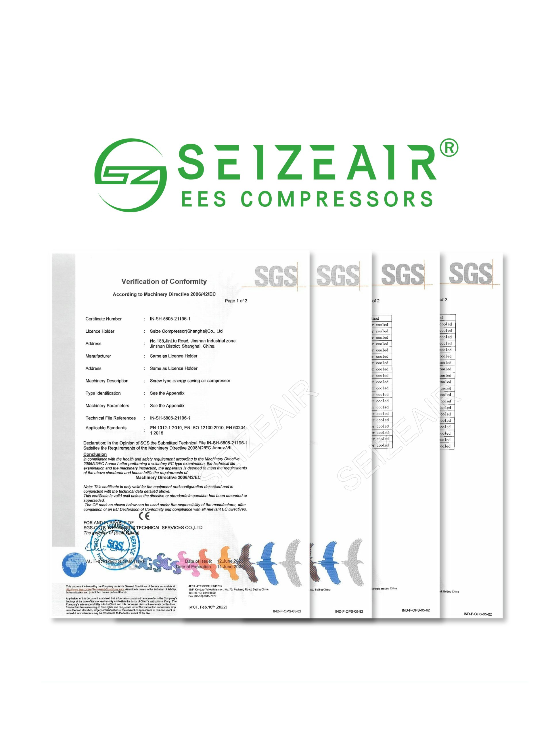 SGS CNE2 Certification & EU CE Marking: How SEIZE Compressors Redefine Excellence in Air Compressor Systems